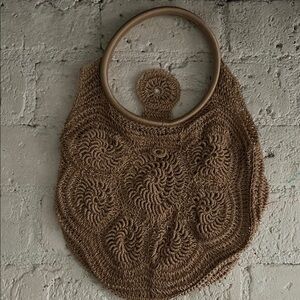 Elegant Tan Crochet Women's Bag